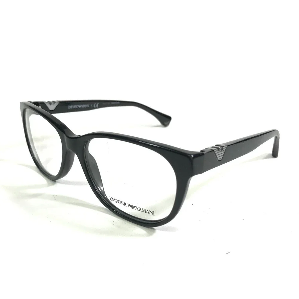 Emporio Armani Eyeglasses Frames EA3039 5017 Polished Black Round 52-16-140